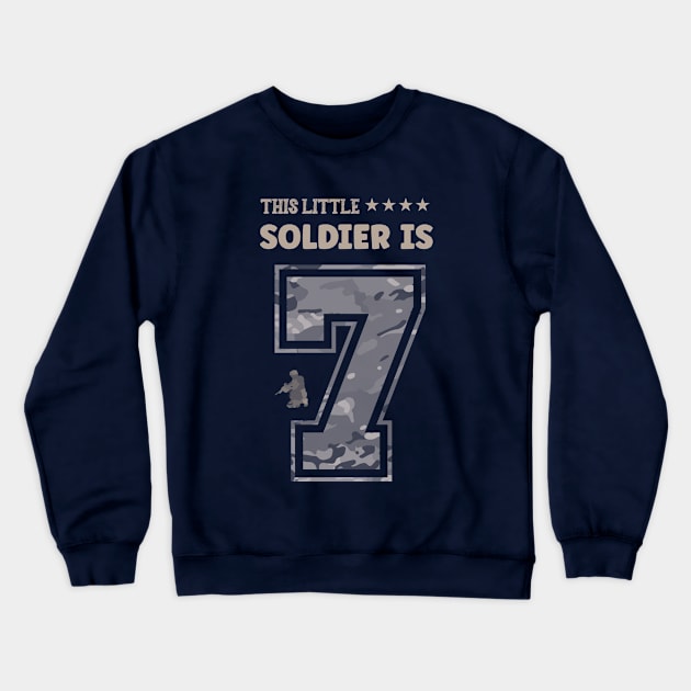 Kids 7 Year Old Soldier Birthday Gift Military T Shirt T-Shirt Crewneck Sweatshirt by Klouder360